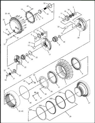 227-6116 227-6796 192-3237 กระปุกเกียร์สำหรับรถขุดพอดี CAT320C 320CL Travel Gearbox