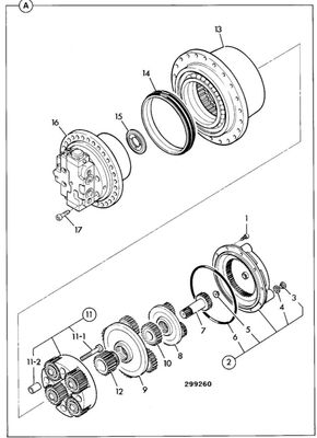 05-903825 05/903826 05/903836 ชุดลดเกียร์สำหรับ JS130 JS145 JS160