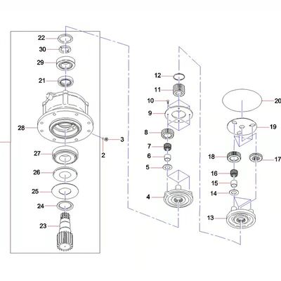 60015194 11323287-1 ชุดเกียร์ลดพอดี SY75 SY135 SY60 PCR-5B-30A
