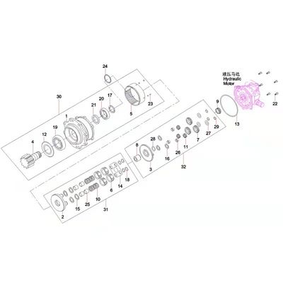 B229900005731 ชิ้นส่วนมอเตอร์สวิง, SY50 SY60 SY65 SY65 Motor Swing Excavator